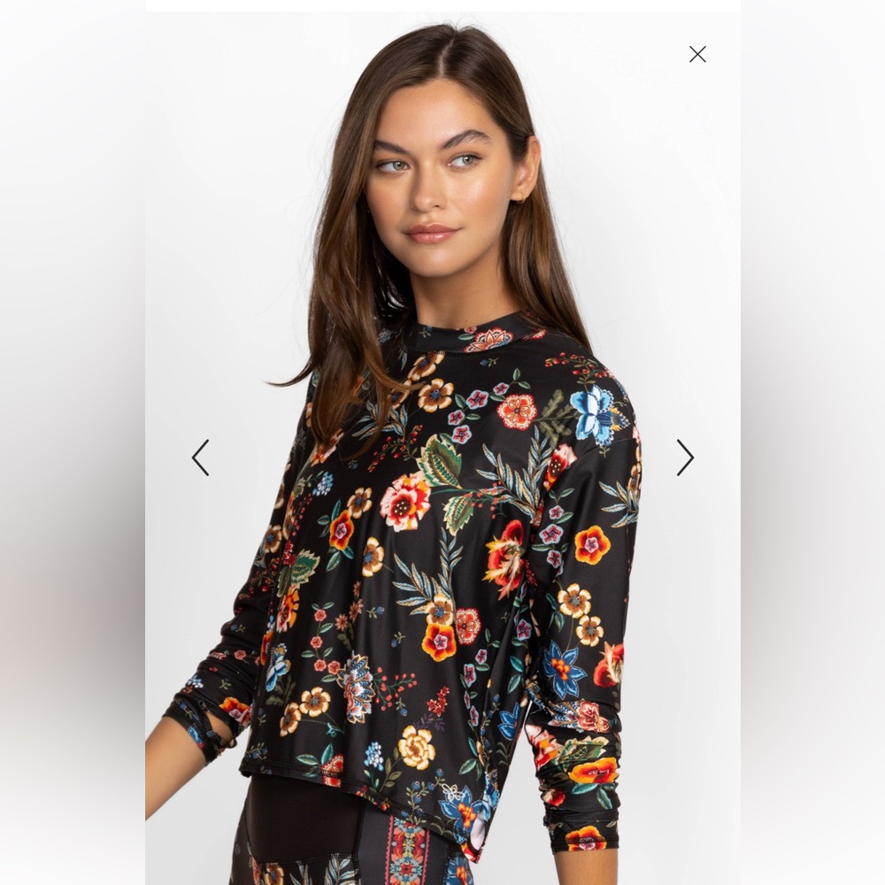 NWT Johnny Was ARDELL MOCK NECK STEP HEM TEE